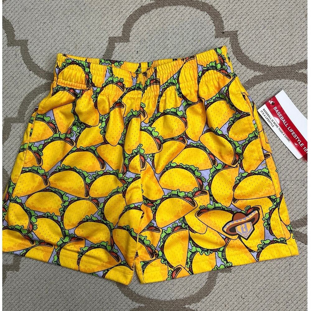 Baseball Lifestyle TACOS pull on youth shorts, size small, MSRP $49.99